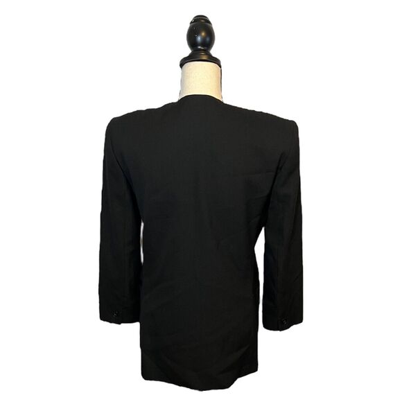 Vintage Garfinckel's Womens Black Wool Blazer Jacket Hidden Buttons Size 4 USA - Picture 4 of 6